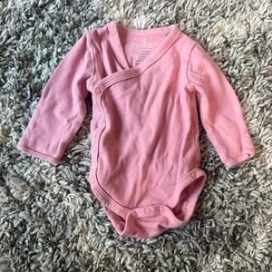 Goobie Baby Girl Pink Onesie Kimono Bodysuit 0-3 Months Shirt Cotton Long Sleeve